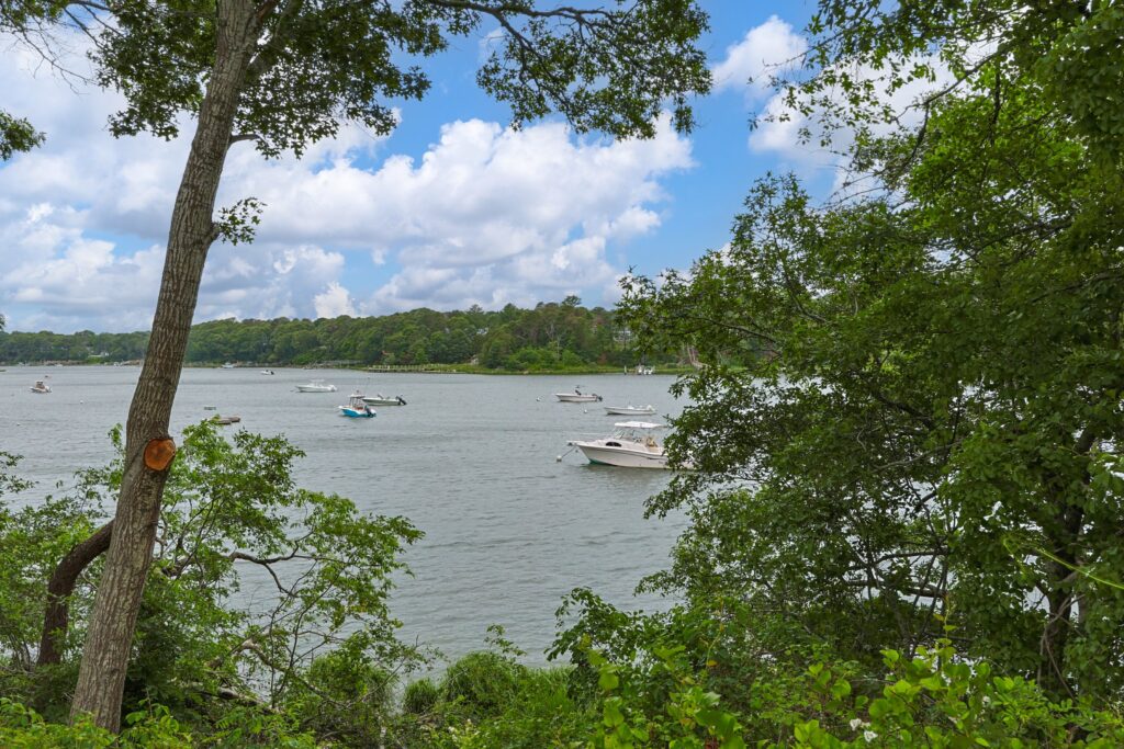 Water view of Shoestring Bay from 640 Poponessett Road